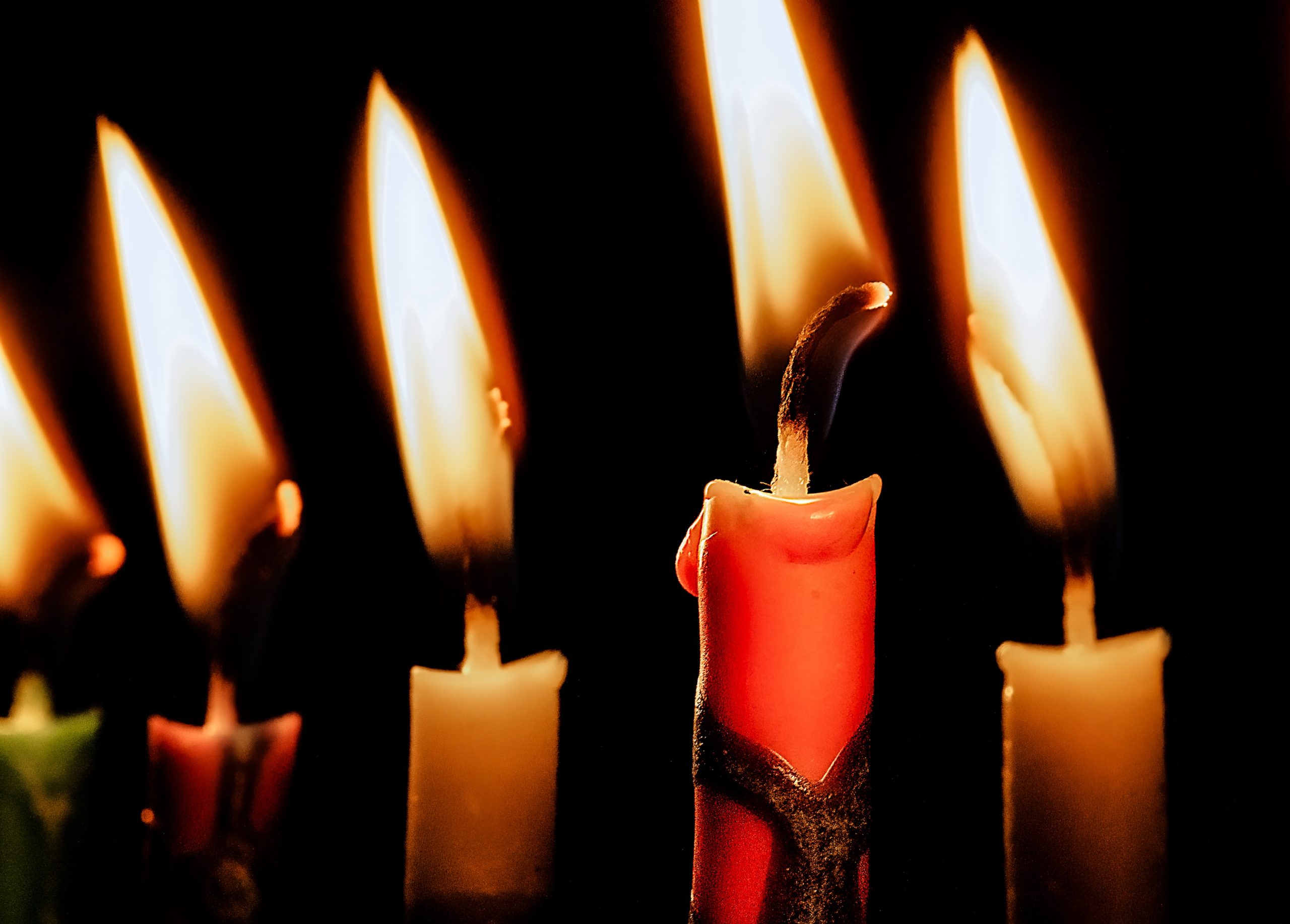 4 candles lit on menorah