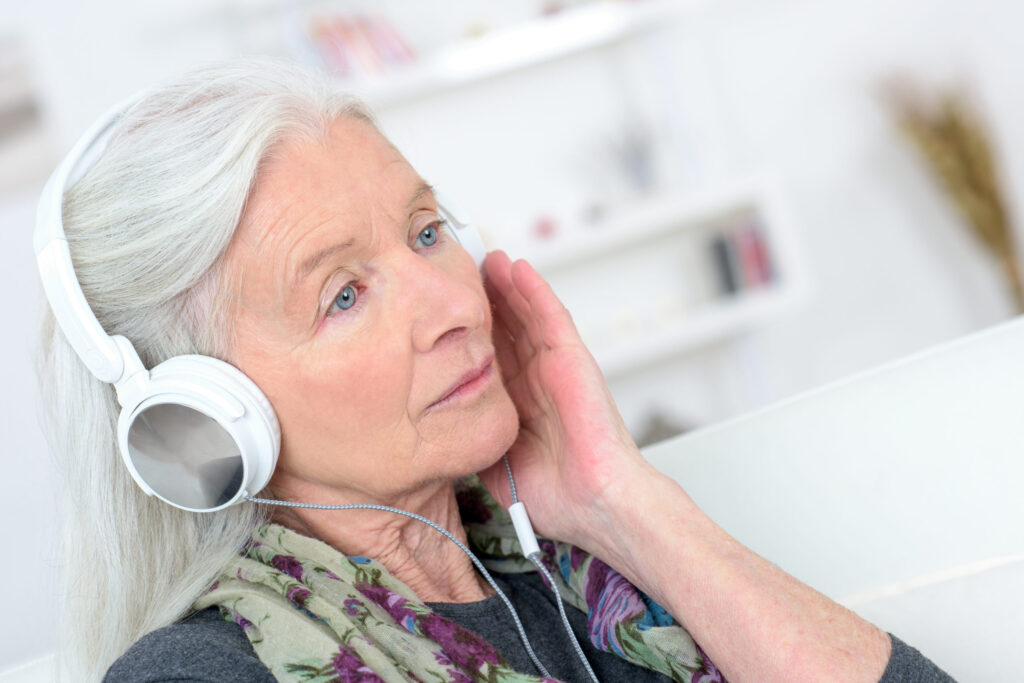 woman listening to music